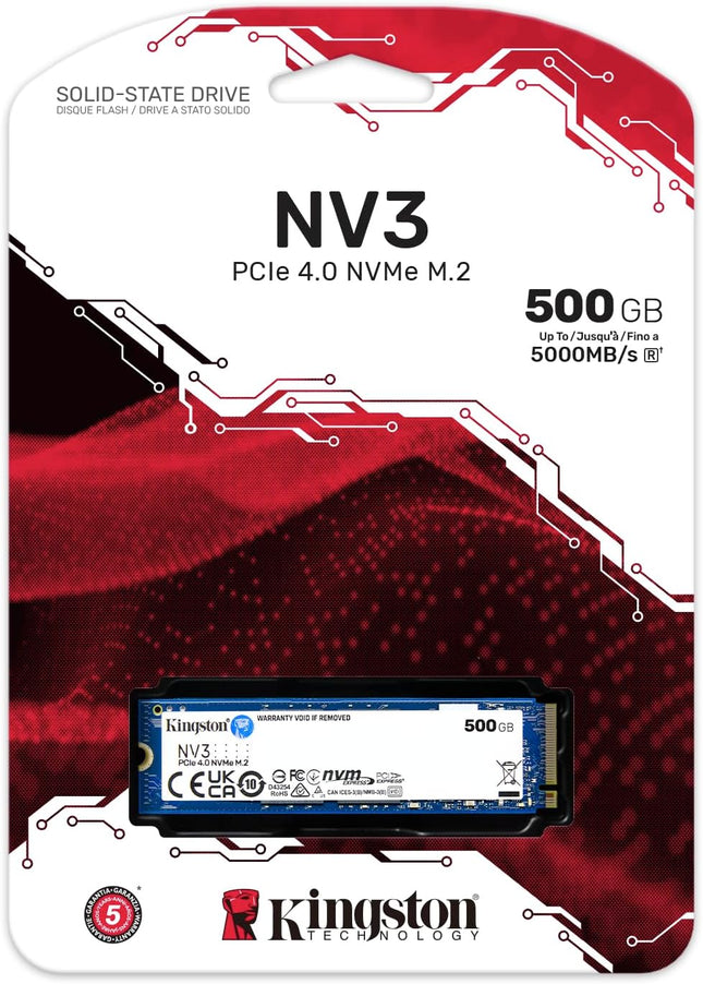 Kingston NV3 M.2 2280 NVMe SSD | PCIe 4.0 Gen 4x4 | Up to 5000 MB/s