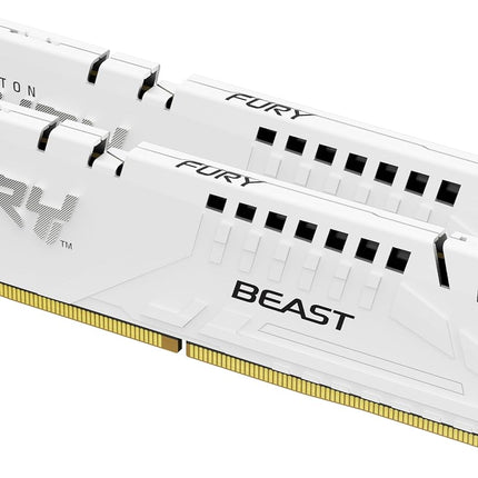 Mémoire Gaming de Bureau Kingston Fury Beast White 64Go 6000MT/s DDR5 CL30 DIMM (Kit de 2) - KF560C30BWEK2-64