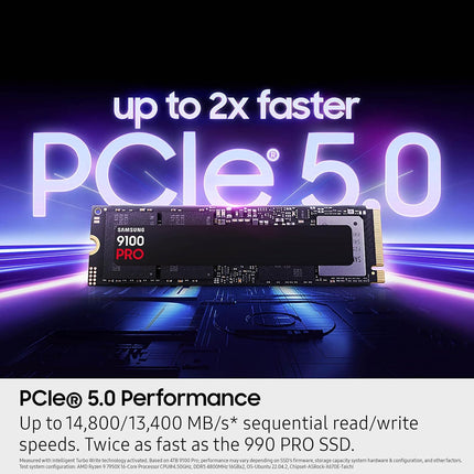Samsung 9100 PRO Series - PCIe 5.0 x4, NVMe 2.0, M.2 Internal SSD, Up to 14,700MB/s, Fast Speed, Thermal Contorl, [Canada Version]