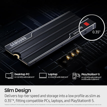 Samsung 9100 PRO with Heatsink - PCIe 5.0 x4, NVMe 2.0, M.2 Internal SSD, Up to 14,700MB/s, Fast Speed, Thermal Contor, [Canada Version]