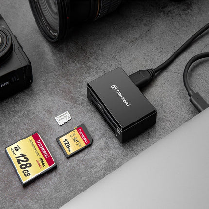 TRANSCEND TS-RDC8K All-in-1 Multi Memory Card Reader, USB 3.1 Gen 1 with a reeversible Type-C