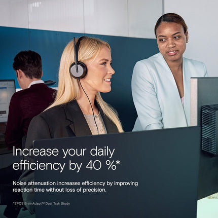 EPOS IMPACT 860 ANC Double-Sided Wired Headset with Active Noise Cancellation, USB C and USB A, Super Wideband, Lightweight, Comfortable Fit, Microsoft Teams & Zoom Compatible for Office & Remote Work