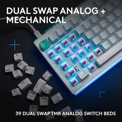 Logitech G512 X 75 Dual SWAP, Hot-Swappable TMR Analog/Mechanical Gaming Keyboard, Linear, 8K Polling Rate, Custom Actuation 0.1-4.0 mm, Rapid Trigger, LIGHTSYNC RGB, Wired, PC, Mac