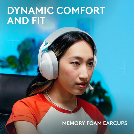 Logitech G321 Lightspeed Wireless Bluetooth Gaming Headset, Dynamic Comfort and fit, 16 kHz Boom mic, 20+ hrs Battery, PC, PS4, PS5, Nintendo Switch, Mobile