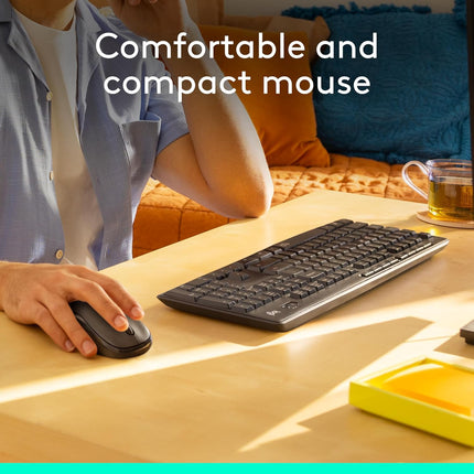 Logitech MK270 Wireless Keyboard and Mouse Combo for Windows, 2.4 GHz Wireless, Compact Mouse, 8 Multimedia and Shortcut Keys, 2-Year Battery Life, for PC, Laptop