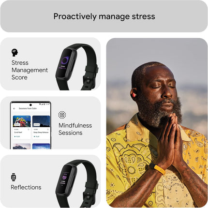 Google Fitbit Inspire 3 Health and Fitness Tracker with Stress Management, Workout Intensity, Sleep Tracking, 24/7 Heart Rate and More, One Size (S and L Bands Included)