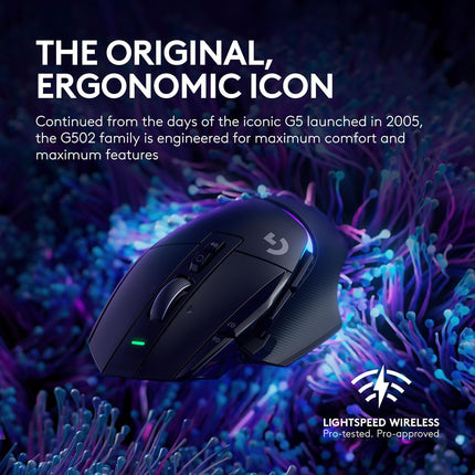 Logitech G502 X Plus Wireless Gaming Mouse: Optical Switches, LIGHTSYNC RGB, 13 Buttons, Infinite Scroll Toggle, <130 hr Battery Life, USB-C, PowerPlay Wireless Charging Capable, for PC/MacOS