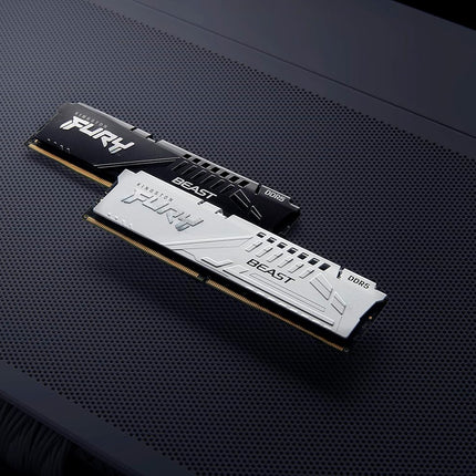 Mémoire Gaming de Bureau Kingston Fury Beast White 64Go 6000MT/s DDR5 CL30 DIMM (Kit de 2) - KF560C30BWEK2-64