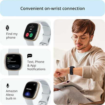 Google Fitbit Sense 2 Advanced Health and Fitness Smartwatch with Tools To Manage Stress and Sleep, Ecg App, Spo2, 24/7 Heart Rate and Gps, One Size (S and L Bands Included)