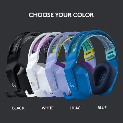 Logitech G733 Lightspeed Wireless Gaming Headset with Suspension Headband, LIGHTSYNC RGB, Blue VO!CE mic Technology and PRO-G Audio Drivers
