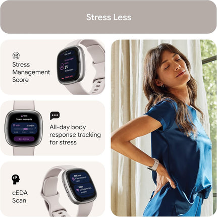 Google Fitbit Sense 2 Advanced Health and Fitness Smartwatch with Tools To Manage Stress and Sleep, Ecg App, Spo2, 24/7 Heart Rate and Gps, One Size (S and L Bands Included)
