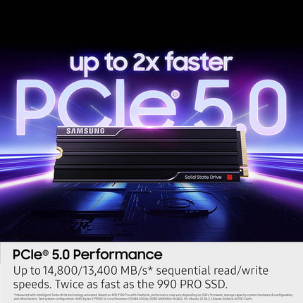 Samsung 9100 PRO with Heatsink - PCIe 5.0 x4, NVMe 2.0, M.2 Internal SSD, Up to 14,700MB/s, Fast Speed, Thermal Contor, [Canada Version]