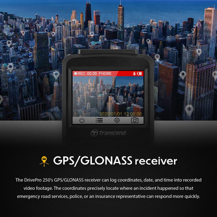 Transcend Dash Cam Front, 2K QHD 1440P Car Camera, 140° Wide-Angle, with Handy Snapshot Button/G-Sensor/Night Vision Loop Recording/Head-Up Display/Wi-Fi GPS GLONASS/ADAS/Parking Mode/Support 1TB Max