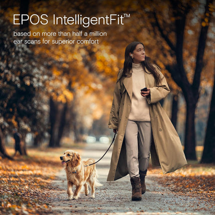 EPOS ADAPT E1 True Wireless Earbuds White - Hybrid ANC, Multi-Point Bluetooth, Microsoft Teams & Made for iPhone Certified, 50H Battery, Wireless Charging, Semi Open, USB C Dongle IPX5 Water Resistant