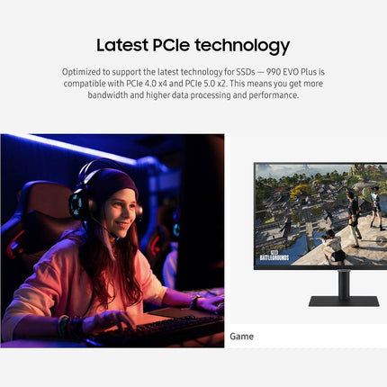 Samsung 990 EVO Plus - PCIe Gen4. X4 / Gen5. X2 NVMe 2.0 - M.2 Internal SSD, Speed Up to 7,250MB/s, Upgrade Storage for PC/Laptops, HMB Technology and Intelligent Turbowrite