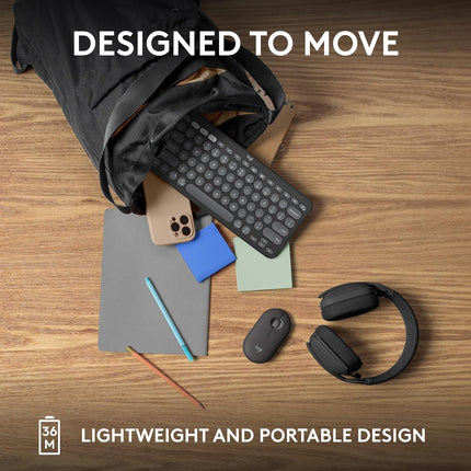 Logitech Pebble Keys 2 K380s, Multi-Device Bluetooth Wireless Keyboard with Customizable Shortcuts, Slim and Portable, Easy-Switch for Windows, macOS, iPadOS, Android, Chrome OS