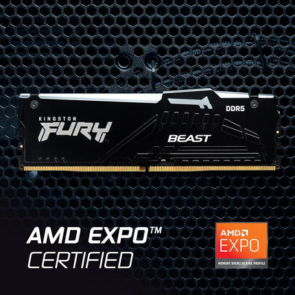Kingston Fury Beast RGB 32GB (2x16GB) 5600MT/s DDR5 CL36 Desktop Memory Kit of 2 | Infrared Sync Technology | AMD Expo | Plug N Play | KF556C36BBEAK2-32