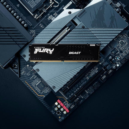 Kingston Fury Beast Black 128GB (4x32GB) 5200MT/s CL40 DDR5 XMP DIMM | Overclocking | Plug N Play | Intel XMP 3.0 | Kit of 4 | KF552C40BBK4-128