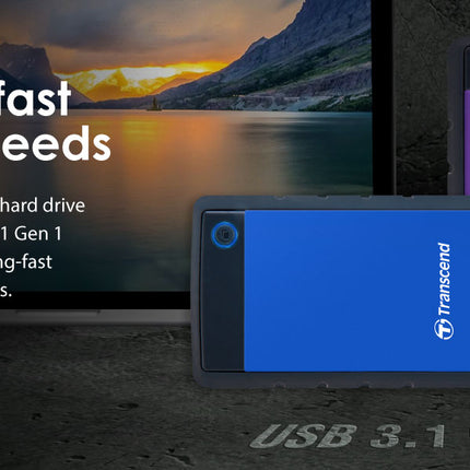 TRANSCEND Ttorejet Portable USB 3.0 Hard Disk, Purple