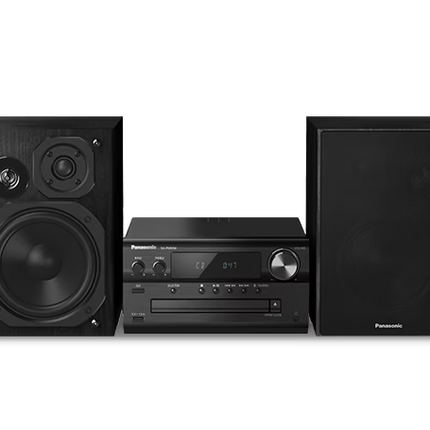 Panasonic SCPMX90K Stereo System with LincsD-Amp, 3-Way Speakers, and AUX-in Auto Play, Black