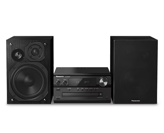 Panasonic SCPMX90K Stereo System with LincsD-Amp, 3-Way Speakers, and AUX-in Auto Play, Black