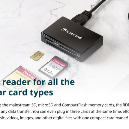 Transcend USB 3.0 Super Speed Multi-Card Reader for SD/SDHC/SDXC/MS/CF Cards (TS-RDF8K)