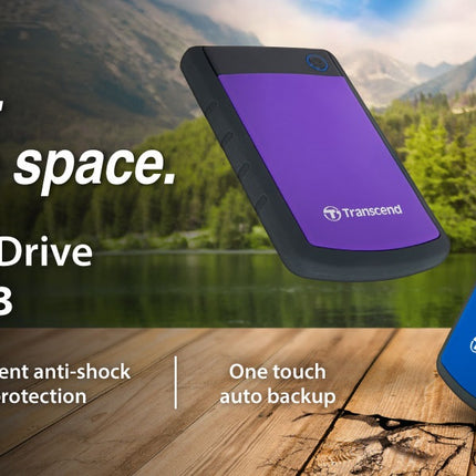 TRANSCEND Ttorejet Portable USB 3.0 Hard Disk, Purple