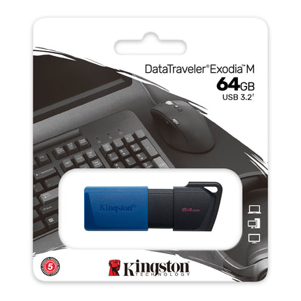 Kingston 64GB DataTraveler Exodia M (Black & Blue) USB 3.2 Gen 1