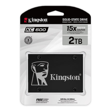 Kingston KC600 SSD Internal SSD 2.5 Inch, SATA Rev 3.0, 3D TLC, XTS-AES 256-bit Encryption