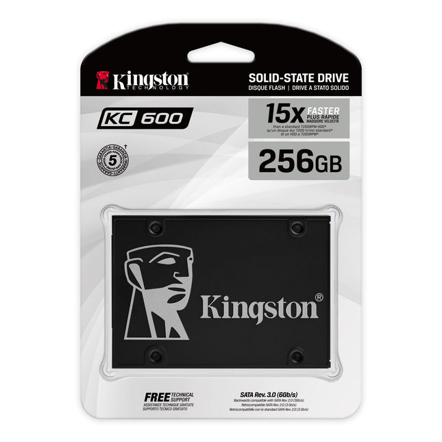 Kingston KC600 SSD Internal SSD 2.5 Inch, SATA Rev 3.0, 3D TLC, XTS-AES 256-bit Encryption